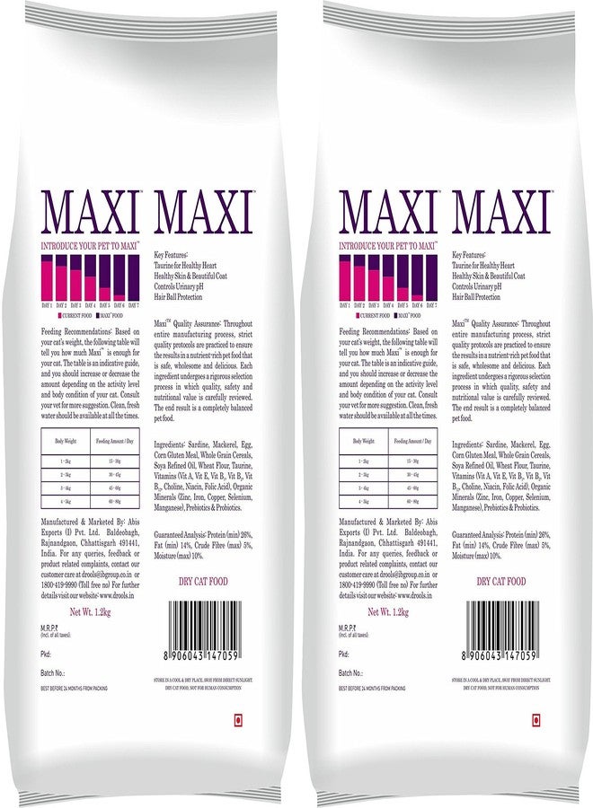 Maxi Persian All Lifstages Dry Cat Food, Ocean fish Flavor 1.2 kg (Buy 1 Get 1 Free ) Total 2.4 kg Pack - Image 3